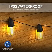 cheap Plug String Lights-Flickering S14 Flame String Lights 5M 10 LED /10M 20LED String Lights for Outside Plug in Garden Lights for Halloween Christmas Connectable Backyard Decorative Lights Cafe Bistro Patio