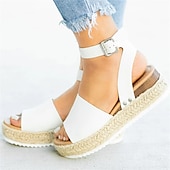 cheap Women&#039;s Sandals-Women&#039;s Leopard Print Espadrille Platform Sandals with Ankle Strap, Trendy Open Toe Summer Shoes for Vacation, Beach, and Casual Outfits