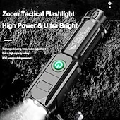 cheap Tactical Flashlights-Super Bright ABS Strong Light Focusing Led Flashlight Outdoor Portable Home Built-in Battery Rechargeable Multi-function Torch