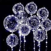 tanie Łańcuchy świetlne baterii-Eleganckie przyjęcie weselne led balon świecący przyjęcie artykuły ślubne dekoracja przezroczysta bańka dekoracja przyjęcie urodzinowe wesele led balony sznur świateł prezent świąteczny