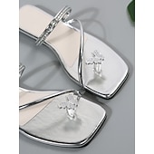 cheap Women&#039;s Sandals-Women&#039;s Gold Flip Flops with Butterfly Rhinestone Accent and Crystal Strap, Elegant Thong Sandals for Summer, Beach, and Evening Events
