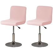 abordables Funda para silla de comedor-2 piezas de funda elástica para taburete de bar, color burdeos, funda para taburete de bar, funda cuadrada giratoria para taburete de bar, funda para silla para comedor, funda de asiento de