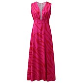 cheap Vacation Dresses-Women&#039;s Casual Dress Swing Dress Long Dress Maxi Dress Blue Light Green Fuchsia Sleeveless Floral Print Spring Summer V Neck 2023 S M L XL XXL
