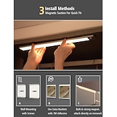 cheap Cabinet Light-Light In The Box Motion Sensor Cabinet Light Ultra Thin Under Cabinet Lighting USB Rechargeable Battery Operated, Tri-color Wireless Closet Lights Night Lights for Bedroom Wardrobe Stairs