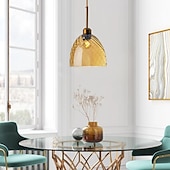 abordables Suspension-Lampes suspendues à LED îlot de cuisine en verre 10 &quot;éclairage en verre soufflé à la main luminaires d&#039;entrée de foyer de ferme moderne globe suspendu au plafond sur la table ambre/gris fumé 110-240v
