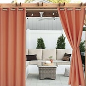 billiga Vattentäta gardiner-vattentäta utomhusgardiner för inomhusbröllop uteplats tjock sekretesshylsa gardiner för bröllop sovrum, vardagsrum, veranda, pergola, cabana, 1 panel