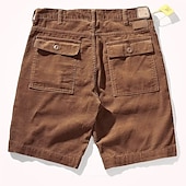 preiswerte Klassiker-Herren Cargo Shorts Kurze Hosen Cordshorts Glatt Komfort Atmungsaktiv Outdoor Täglich Ausgehen Modisch Brautkleider schlicht Grün Khaki