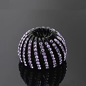 abordables Accessoires de coiffure-1 pc strass nid forme pince à cheveux élégant bun maker queue de cheval titulaire cheveux griffe coiffure accessoire