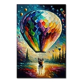 cheap Still Life Paintings-Mintura Handmade Hot Air Balloon Oil Paintings On Canvas Wall Art Decoration Modern Abstract Picture For Home Decor Rolled Frameless Unstretched Painting