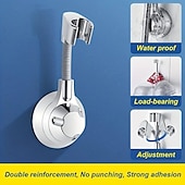 cheap Bathroom Gadgets-Shower Bracket, No-Punch Wall Mounted Shower Holder, 360° Rotating And Adjustable Handheld Shower Head Base, Strong Adhesive And Waterproof Bathroom Accessories