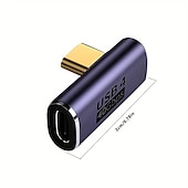お買い得  ケーブル-USB c アダプタ、90 度直角、タイプ c オス - メス アダプタ エクステンダ サポート 100w 高速充電 40gbps データ転送 ラップトップ、タブレット、携帯電話用の 8k@60hz ビデオ出力
