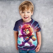 cheap Boy&#039;s 3D Animals-Boys 3D Cartoon Dinosaur T shirt Tee Short Sleeve 3D Print Summer Spring Active Sports Fashion Kids 3-12 Years Outdoor Casual Daily Regular Fit