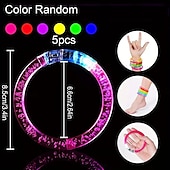 economico Accessori indossabili-5pcs acrilico incandescente braccialetto braccialetto bolla led lampeggiante braccialetto bar puntelli evento concerto illuminare giocattoli forniture per il ringraziamento matrimonio addio al