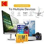 cheap Computer Peripherals-Kodak Micro SD Card U3 V30 256GB 128GB SDXC Flash Memory Card C10 U3 4K HD cartao de Memoria Micro SD TF Card With SD Adapter