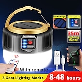 cheap Camping Lights &amp; Lanterns-1pc Solar Led Camping Light，Solar Powered Portable Rechargeable Camping Lanterns, Outdoor Lighting Lamp With Mobile Phone Charging Function,Multi-functional Emergency Lamp