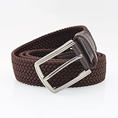 baratos Cintos para Homem-cinto masculino simples casual de malha de poliéster elástico com fivela presente moderno para namorado e pai