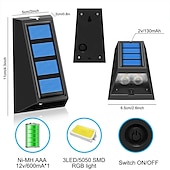 economico Applique per esterni-Lampada Da Giardino Solare Da Esterno Con Lampada Da Giardino Impermeabile Ip65 Cambia Colore RGB Illuminazione Solare Da Giardino