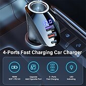 economico Kit vivavoce bluetooth per auto-Caricatore per auto da 150W - Ricarica super veloce USB tipo C PD 4.0 e Quick Charge 3.0 adattatore accendisigari