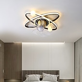 cheap Ceiling Fan Lights-Ceiling Fan with Light Dimmable Circle Design Crystal 57cm 6 Wind Speeds Modern Ceiling Fan for Bedroom, Living Room App &amp; Remote Control 110-240V
