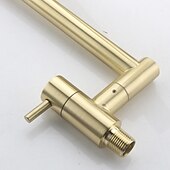 cheap Wall Mount-Pot Filler Bathroom Faucet Only Cold Water Stainless Steel, Brushed Golden Nickel Foldable Sink Wall Mount Folding Fill Pot Basin Tap Double Joint Swing Arm Single Hole 2 Handle