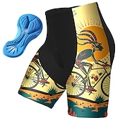 お買い得  メンズショートパンツ・タイツ・パンツ-男性用 グラフィック おかしい サイクリングショーツ バイク パッド入りショーツ ボトムズ マウンテンサイクリング ロードバイク スポーツ 3Dパッド 速乾性 吸汗性 高通気性 イエロー ピンク スパンデックス 衣類 サイクルウェア