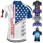economico Maglie da uomo-250° anniversario dell'America Giornata dell'indipendenza Per uomo Maglia da Ciclismo Grafico Bandiera Nazionale Manica Corta Bicicletta Maglia Top con 3 tasche posteriori Mountain Bike MTB Ciclismo