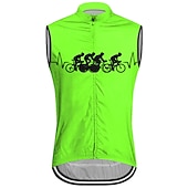 זול חולצות גברים-בגדי ריקוד גברים ווסט לרכיבה חולצת ג'רסי לרכיבה גראפי מצחיק ללא שרוולים אופנייים אפוד ג'רזי צמרות עם 3 כיסים אחוריים רכיבת הרים רכיבת כביש ייבוש מהיר כיס אחורי פתילת לחות נושם ספורט שחור צהוב אדום