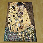 olcso Jacquard szőtt kárpitok-jacquard szőtt gobelin gobelin aubusson fali függöny klimt a szerető szövőszék pamut szövés nappali hálószoba dekoráció (bot és bojt nélkül)