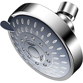 cheap Rain Shower-4/6 inch Rainfall Shower Head Set, 5 Mode Sprayer Showerhead with Water Filter, 360-degree Rotation High Pressure Overhead Shower Head Arm Chrome Black Silver