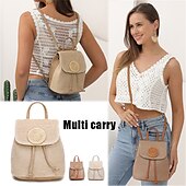 お買い得  大学のバックパック-女性用マルチキャリーストローバックパック - 夏にぴったりのスタイリッシュで多用途なバッグ、3色