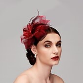 economico Fascinator-Fascinatori  Cappelli  Fasce per capelli in tulle  piume  rete con 1 pezzo Matrimonio  Occasione speciale  Copricapo per tea party per un&#039;ottima impressione Fascinatori del Derby Giornata di corsa