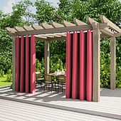billiga Vattentäta gardiner-2 paneler utomhusgardiner vattentäta för inomhusbröllop uteplats tjock avskildhet grommet gardiner för bröllop sovrum, vardagsrum, veranda, pergola, cabana
