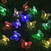 preiswerte Landschaftslichter-Solar-Lichterkette für die Gartendekoration – 5 m, 20 LEDs, Libelle und Schmetterling, wasserdichte Kranzlichter für den Rasen, Hochzeits- und Partydekoration