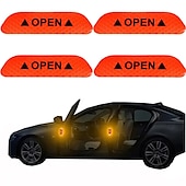 Недорогие Автомобильные наклейки-Радужный / Red(4PCS) / Зеленый(4шт) Автомобильные наклейки Общий / Индивидуальность Дверные наклейки Предупреждающие знаки Светоотражающие наклейки