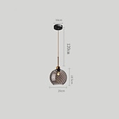 abordables Suspension-Lampes suspendues à LED îlot de cuisine en verre 10 &quot;éclairage en verre soufflé à la main luminaires d&#039;entrée de foyer de ferme moderne globe suspendu au plafond sur la table ambre/gris fumé 110-240v