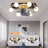 preiswerte Deckenventilator-Leuchten-Deckenventilator mit Licht ca&amp;amp; Fernbedienung 52cm 3-Licht dimmbar 6 Windgeschwindigkeiten moderner Deckenventilator für Schlafzimmer, Wohnzimmer, kleines Zimmer 110-240V