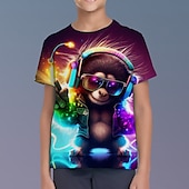 cheap Boy&#039;s 3D Animals-Boys 3D Cartoon Dinosaur T shirt Tee Short Sleeve 3D Print Summer Spring Active Sports Fashion Kids 3-12 Years Outdoor Casual Daily Regular Fit