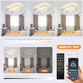 cheap Ceiling Fan Lights-Ceiling Fan with Light 3 Spotlight App &amp; Remote Control 101cm Dimmable 6 Wind Speeds Modern Ceiling Fan for Bedroom, Living Room 110-240V