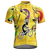 baratos Camisolas masculinas-21Grams Homens Camisa para Ciclismo Manga Curta Moto Blusas com 3 bolsos traseiros Ciclismo de Montanha Ciclismo de Estrada Respirável Secagem Rápida Pavio Humido Tiras Refletoras Amarelo Vermelho