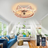 رخيصةأون إضاءات مراوح السقف-مروحة سقف مع تطبيق تصميم دائرة خفيفة&amp;amp; جهاز تحكم عن بعد 100 سم 5-ضوء عكس الضوء 6 سرعات رياح مروحة سقف حديثة لغرفة النوم وغرفة المعيشة وغرفة صغيرة 220-240 فولت