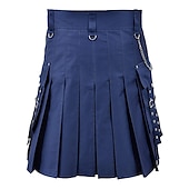 baratos Partes inferiores-kilts utilitários escoceses para homens kilt plissado de linho retrô vintage medieval punk gótico steampunk