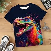 preiswerte Jungen 3D Tiere-Jungen 3D Graphic Tier Dinosaurier T-Shirt Kurzarm 3D-Druck Sommer Frühling Aktiv Sport Modisch Polyester kinderkleidung 3-12 Jahre Outdoor Casual Täglich Regular Fit