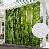 tanie zasłony wodoodporne-Wodoodporne zasłony zewnętrzne do wewnętrznego patio weselnego grube zasłony przelotowe do sypialni weselnej, salonu, werandy, pergoli, kabiny, 1 panel