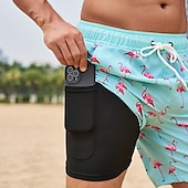 abordables short de bain homme-Homme Maillots de Bain short de bain Short de bain Plein Confort Respirable Extérieur du quotidien Sortie Mode Décontractées Azur Noir