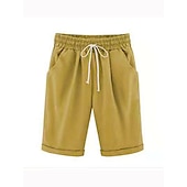 voordelige Bermuda-shorts-Dames Broeken Basic Casual Heldere kleur Huis Dagelijks Licht Blauw Grasgroen Meer groen Zwart Wit Zomer