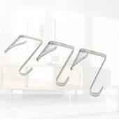 cheap Over Door Hook-8pcs Over The Door Hooks Heavy Duty Stainless Steel Hanger Organizer For Living Room Bathroom Bedroom Kitchen Hanging Clothes Towels Hats Coats Bags