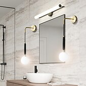 abordables Luces para tocador-iluminación de baño luz de tocador ip20 g9 aplique de pared iluminación latón cepillado luz de baño con pantalla de vidrio transparente aplique de pared de baño luz de pared para espejo cocina