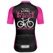 abordables Maillots de mujer-Mujer Maillot de Ciclismo Graphic Letra y Número Gracioso Manga Corta Bicicleta Maillot Camiseta con 3 bolsillos traseros MTB Bicicleta Montaña Ciclismo Carretera Secado rápido Bandas Reflectantes