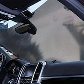 preiswerte Sonnenblenden &amp; Visiere fürs Auto-Starfire Auto-Sonnenschutzvorhang hinteres Seitenfenster vorne/hinten Windschutzscheibe Sonnenschutz blinkt schwarze Abdeckung Saugnapf universelles Autozubehör