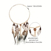 abordables Accesorios para el peinado del cabello-hermosa diadema bohemia de plumas de pavo real, perfecta para gitanos indios &amp; ¡estilo hippy!